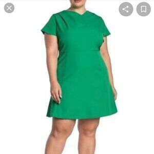 Alexia Admor Karin Trumpet Dress Green 1x NWOT